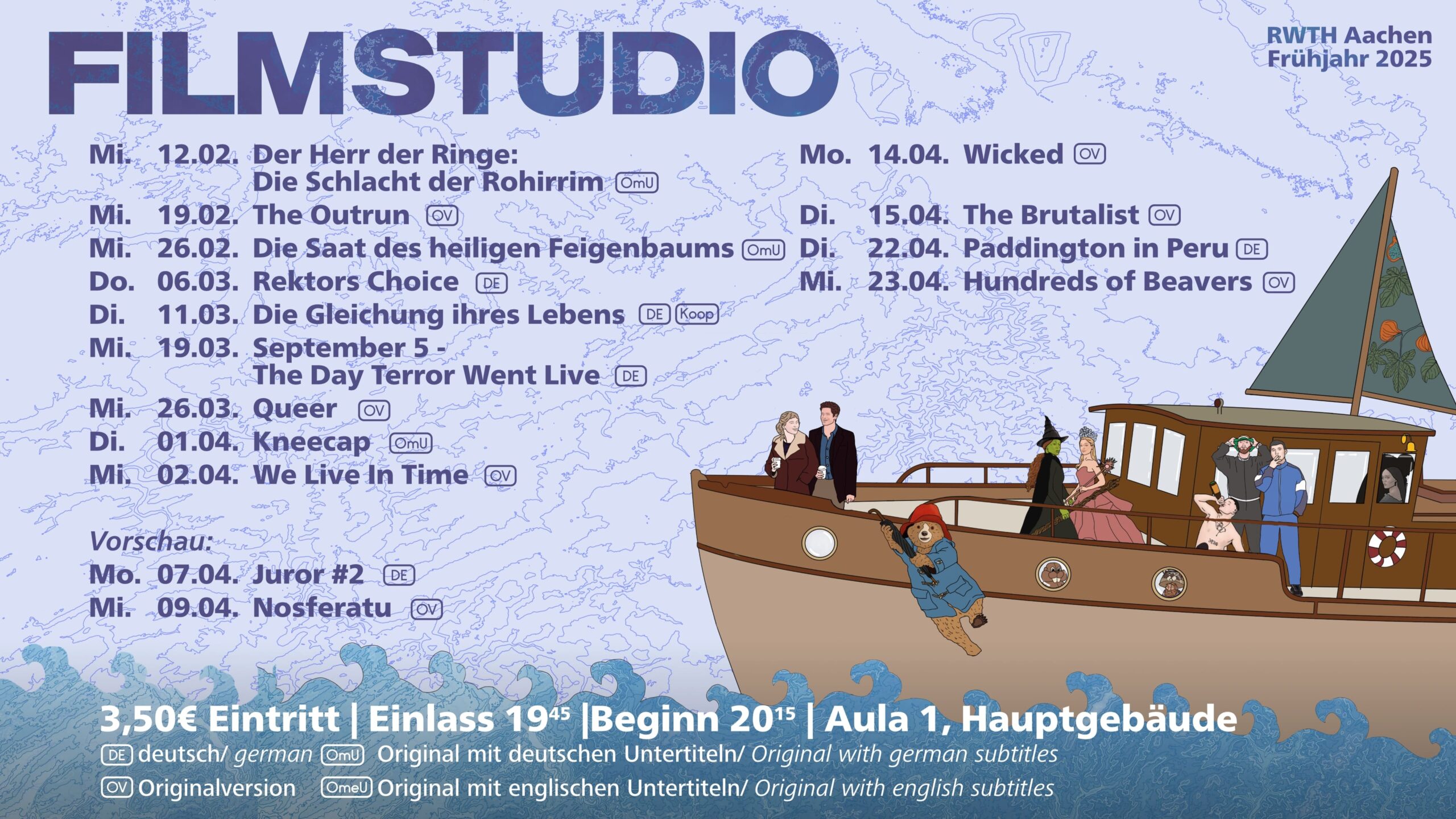 Plakat mit dem Programm des Filmstudio